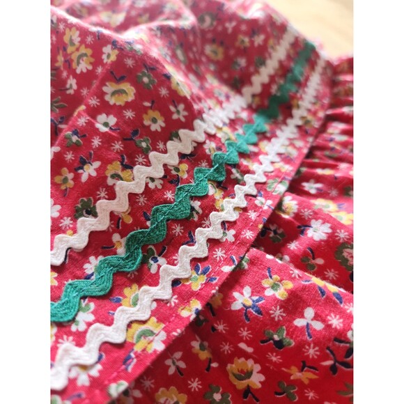 1940s Vintage Tiered Calico Puff Sleeve Maxi Dress: 40s Floral Gown, XS/S - Picture 6 of 13